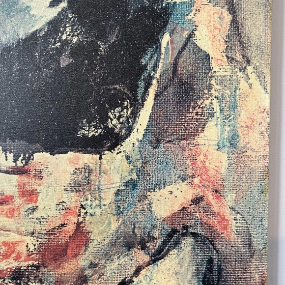 "SAD FACE CLOWN" Print on Canvas 28 x 22 Inches, MCM Mid-Century - Picture 2 of 12